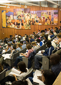 First-year medical students in the John W. Patterson Auditorium at the Health Center.