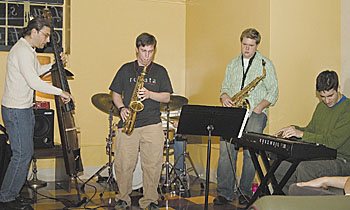 JAZZ NIGHT: Student musicians perform jazz every Thursday evening at Lu's Caf in the Family Studies Building.