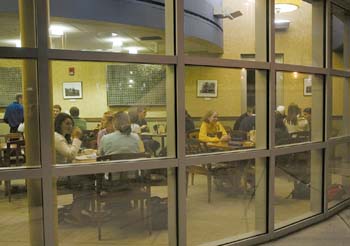 Students dine at Chuck and Augie's restaurant at the Student Union.