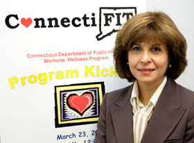 Dr. Pouran Faghri, associate professor of allied health, is principal investigator on a state health promotion program.