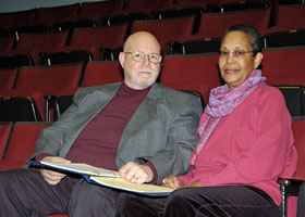 Barbara and Carlton Molette review the script for their new play Prudence.