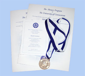 Honors medal and certificate