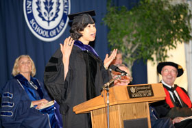 Judge Allyson Duncan gives the Commencement address at the Law School.