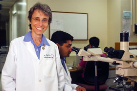 Oral pathologist Dr. Ellen Eisenberg, in her lab at the UConn Health Center.