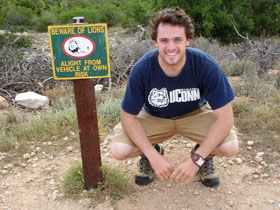 Undergraduate Stephen Ferketic conducted research in South Africa.