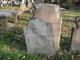 Gravestones in the Ancient Burying Ground in Hartford. UConn students are taking part in a restoration project at the site.