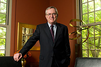 President Philip E. Austin at the William Benton Museum of Art.