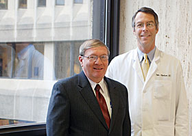 James Thornton, left, and Dr. Peter Albertsen have been named to head the Health Center's clinical programs.