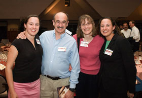 Eric Jordan, second from left, a professor of mechanical engineering, with family members, from left, Katherine, Janet, and Elizabeth