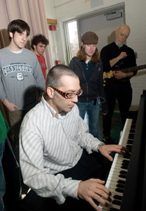 Earl MacDonald, associate professor of music, teaches a class on jazz improvisation. MacDonald has been recognized for innovative teaching.