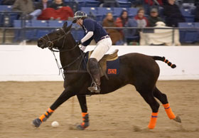 UConn’s Elizabeth Rockwell during the polo championship final against the University of Virginia in Lexington, Ky.
