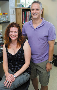 Researchers Rachel and Michael O’Neill, both associate professors of molecular and cell biology.