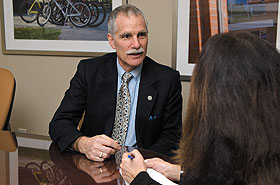 Waldo Klein, professor of social work and vice chair of the Connecticut Commission on Aging, during an interview.