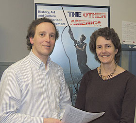Dr. John Meyer, assistant professor of occupational and environmental medicine, and Anne Bracker, an industrial hygienist, at the Health Center.