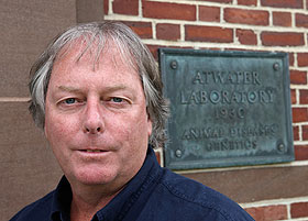 Steven Geary, professor of pathobiology, outside the Atwater Laboratory.