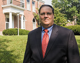 Richard Gray, the University’s new chief financial officer, outside Gulley Hall.