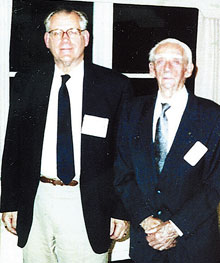 Allen Ward Jr., left, emeritus professor of history, with his father, Allen Ward Sr.