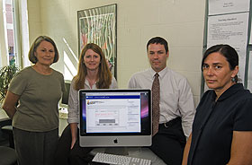 Marny Lawton, Catherine Healy, Desmond McCaffrey, and Betsy Guala of the Instructional Design team in the Institute of Teaching and Learning.