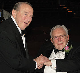 Menahem Pressler meets with Charles Heilig in this 2007 photo.
