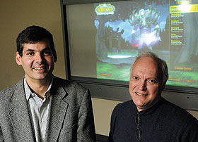 Roger Travis, left, associate professor of modern and classical languages, and Michael Young, associate professor of educational psychology.