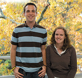Justin Podbielski and Maura Williams, graduate students in economics.