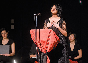 Stuti Akella performs A Memory, A Monologue, A Rant and A Prayer: Writings to Stop Violence Against Women and Girls at von der Mehden Recital Hall on February 16.