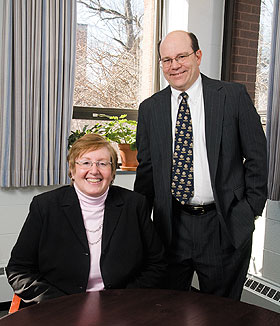 Linda Friedman, program manager, and David Garvey, director of the Nonprofit Leadership Program in the Center for Continuing Studies.