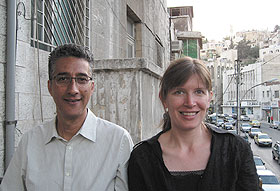 Scott Harding, left, and Kathryn Libal in Amman, Jordan, where they are studying the Iraqi refugee population.