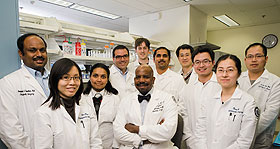 A team of researchers moved from the University of Virginia to the UConn Health Center this year to continue tissue regeneration work. The team includes Dr. Cato T. Laurencin, center, vice president for health affairs and dean of the medical school. 
