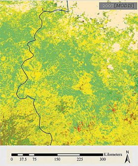 Satellite images of Darfur, Sudan, from 2007.