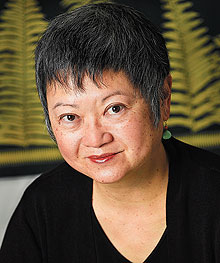 Margo Machida, an associate professor of art and art history and Asian American studies, in her office. 