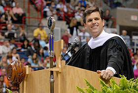Timothy Shriver delivers the Commencement address at the College of Liberal Arts and Sciences.