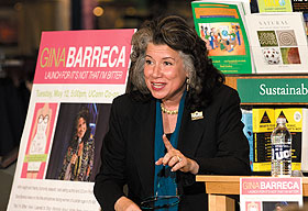 English professor Regina Barreca speaks about her latest book It’s Not That I’m Bitter... during a publication launch event at the Co-op on May 12.