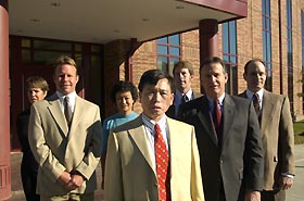 Image: Jerry Yang and researchers in regenerative biology.