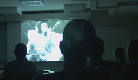 Image: Students view a movie