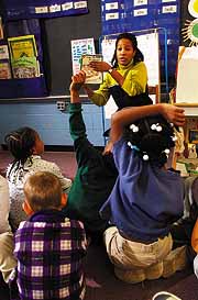 Image: First graders with teacher