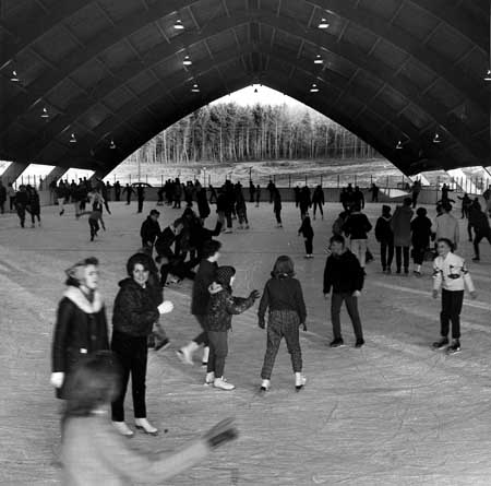 Skating at the new ice rink in the mid-1960s