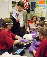 Image: Karla Kanode with students.
