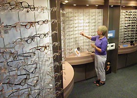 The new optical shop at the UConn Health Center.