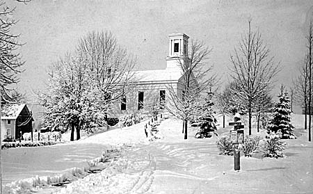The old Storrs Congregational Church c. 1900.
