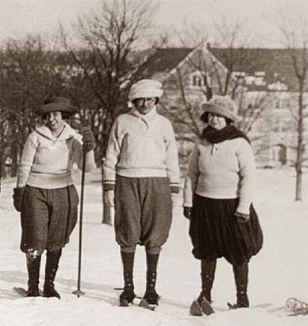 Close up of students in ski class.