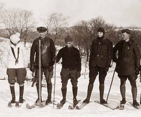 Close up of more ski students.