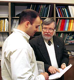 Image: Keith Bellizzi, doctoral student, and Prof. Thomas Blank