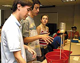 Image: High school students Scott Werner, Greg Judson, and Brittany Finchio.